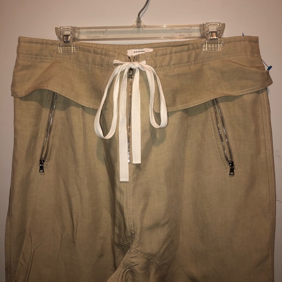 R/R Studio Robert Rodriguez Peplum Drawstring Pants Linen Blend Size 10 - Picture 7 of 8